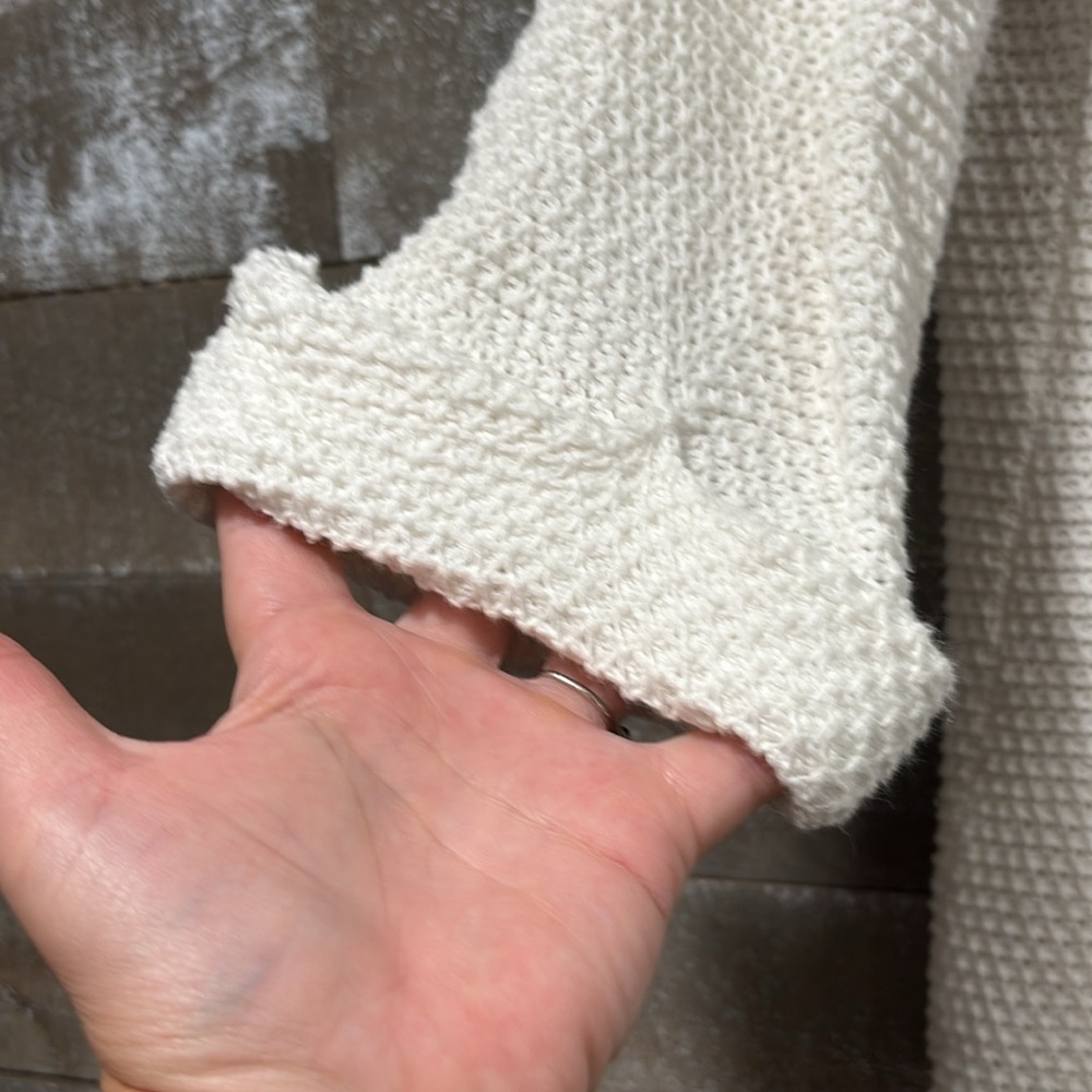 Marine Layer cream waffle open knit Cardigan size XS - Picture 5 of 9